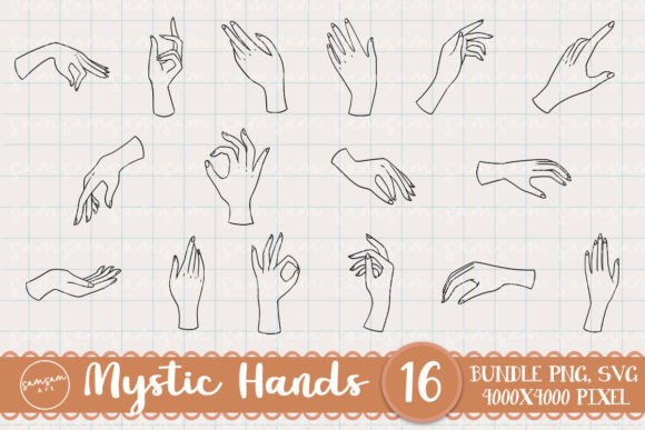 Image of a hand with palmistry symbols